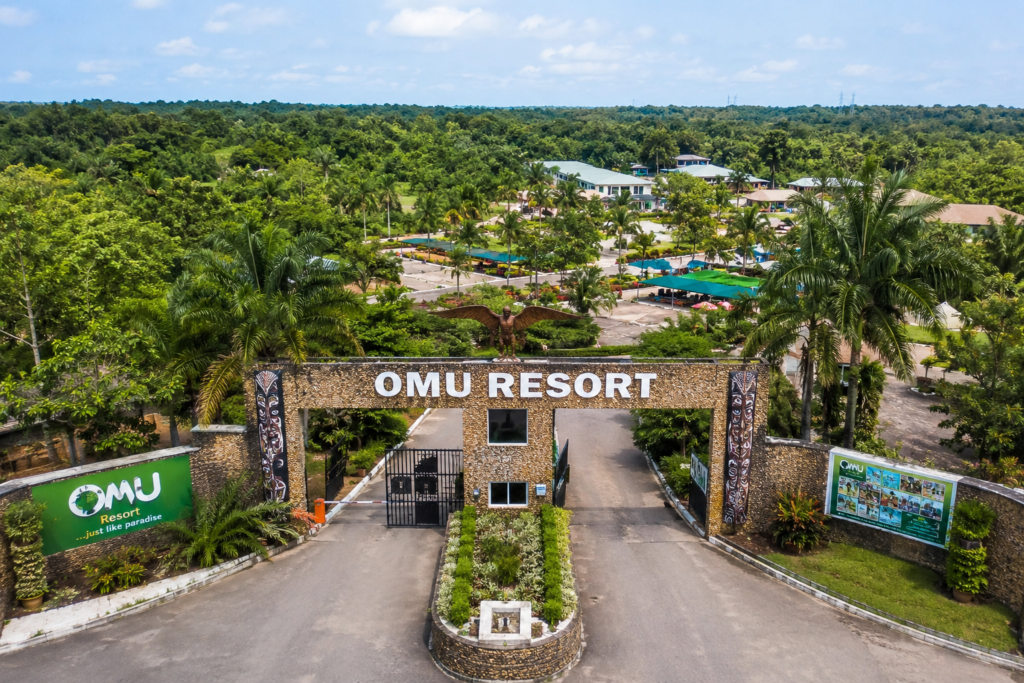 Entrance to Omu Resort Lekki in Lagos, Nigeria