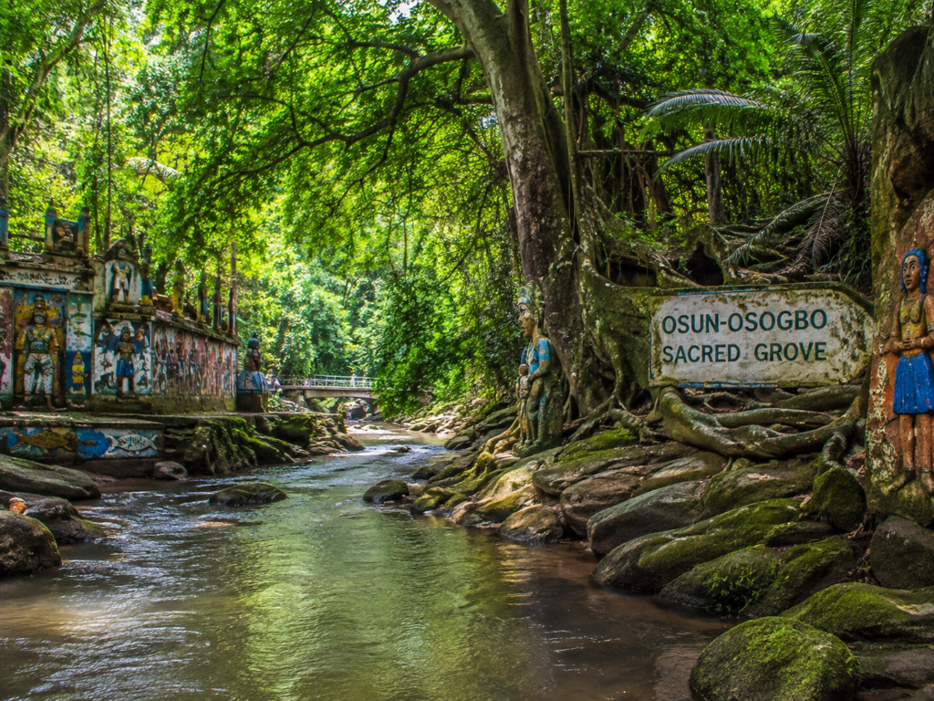 Osun River flowing through the sacred grove