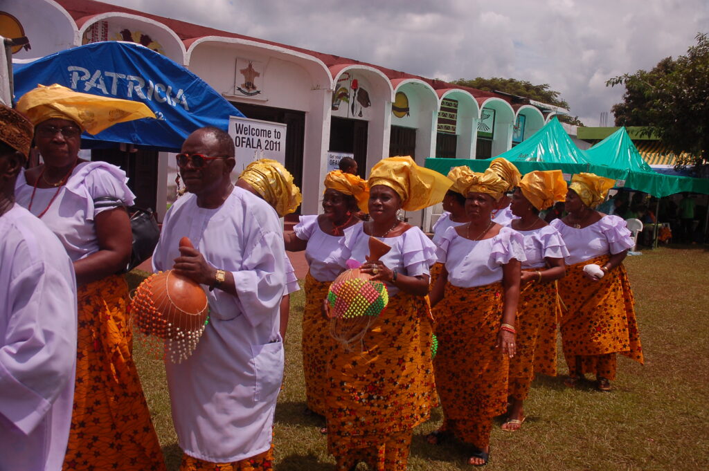 Colorful display of Igbo culture during the Ofala Festival in Nigeria.
