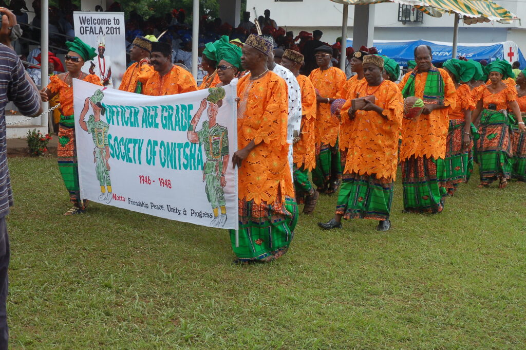 Colorful display of Igbo culture during the Ofala Festival in Nigeria.