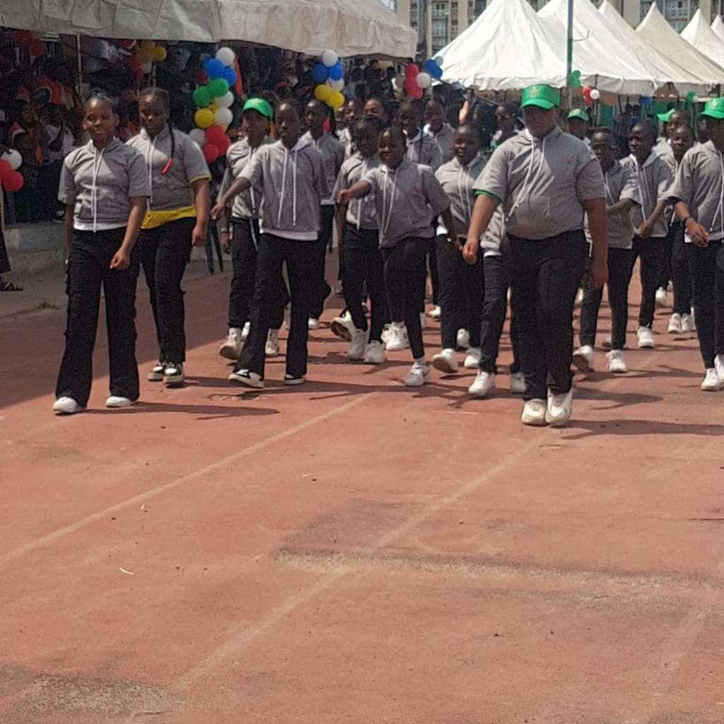 Students and parents at the Pampers Private School 27th Inter-house Sports Competition showcasing vibrant sportsmanship and unity.