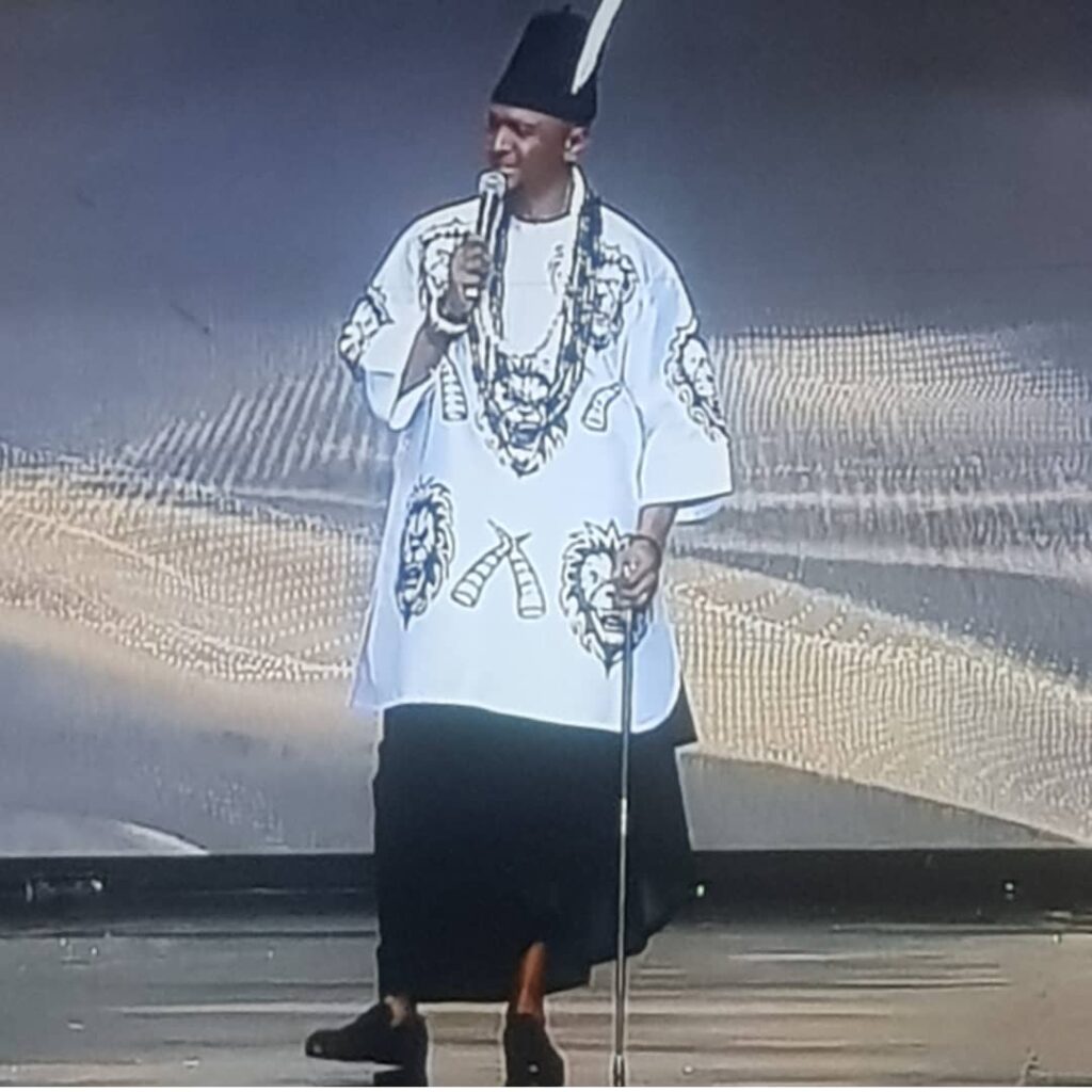 Nollywood stars in traditional attire during AMVCA 2025 cultural segment. Tour Africa Mag. 