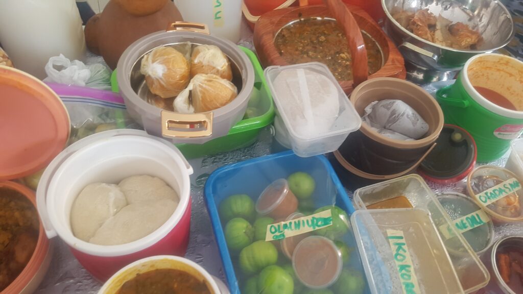 Food dispay at the Pampers Private School cultural day celebration. Tour Africa Magazine