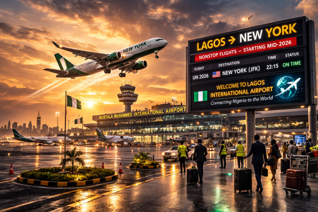 Lagos to New York nonstop flight expansion February 2026. Tour Africa Magazine