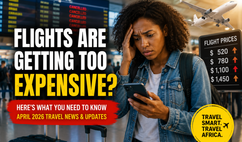 Travel News April 2026 showing airport delays and rising flight cost