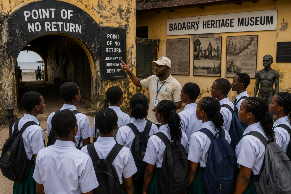 Students visiting historical heritage sites in Badagry