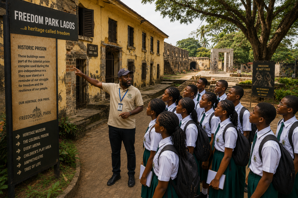 Students exploring Freedom Park Lagos