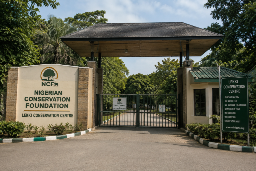 Entrance to Lekki Conservation Centre managed by the Nigerian Conservation Foundation in Lagos