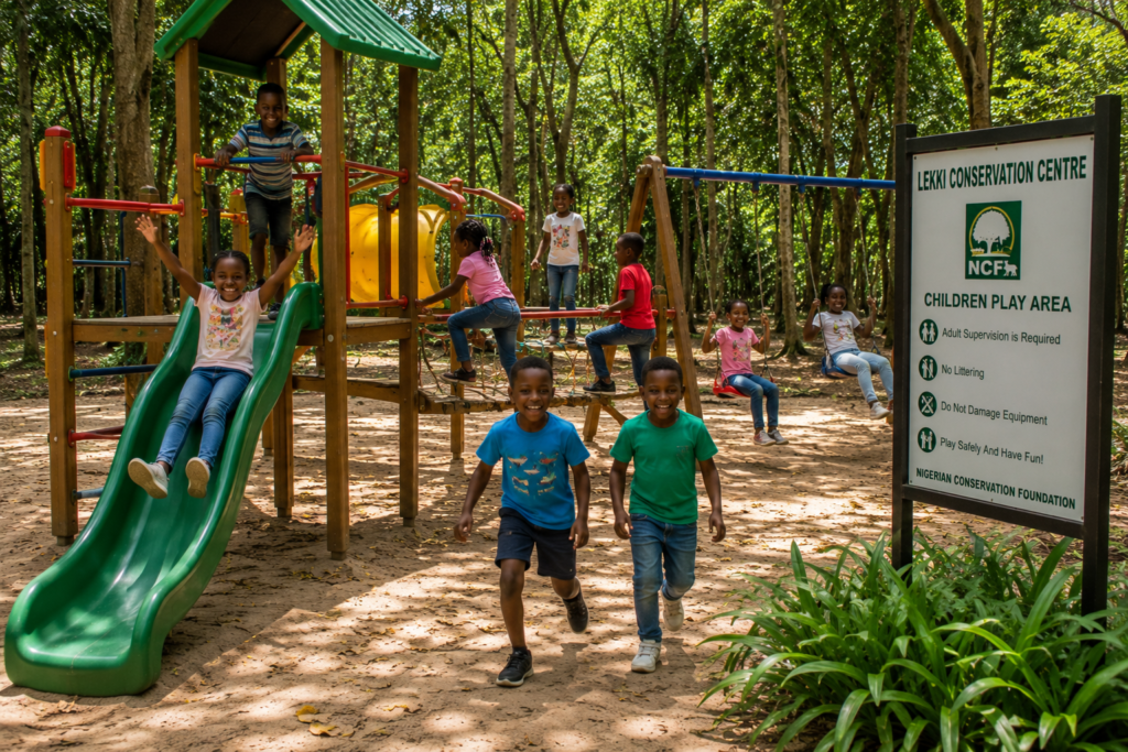 Children enjoying the playground at Lekki Conservation Centre.