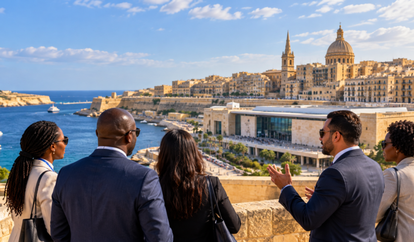Tourism professionals discussing travel and tourism in Malta